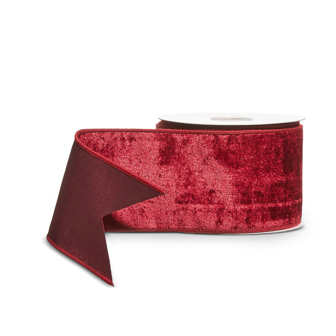 Burgundy Velvet Wired Ribbon