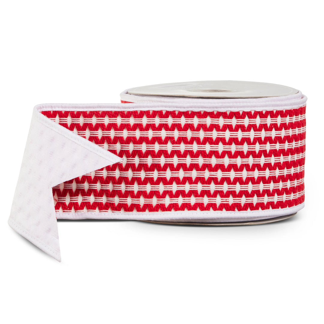 Red &amp; White Smocked Ribbon