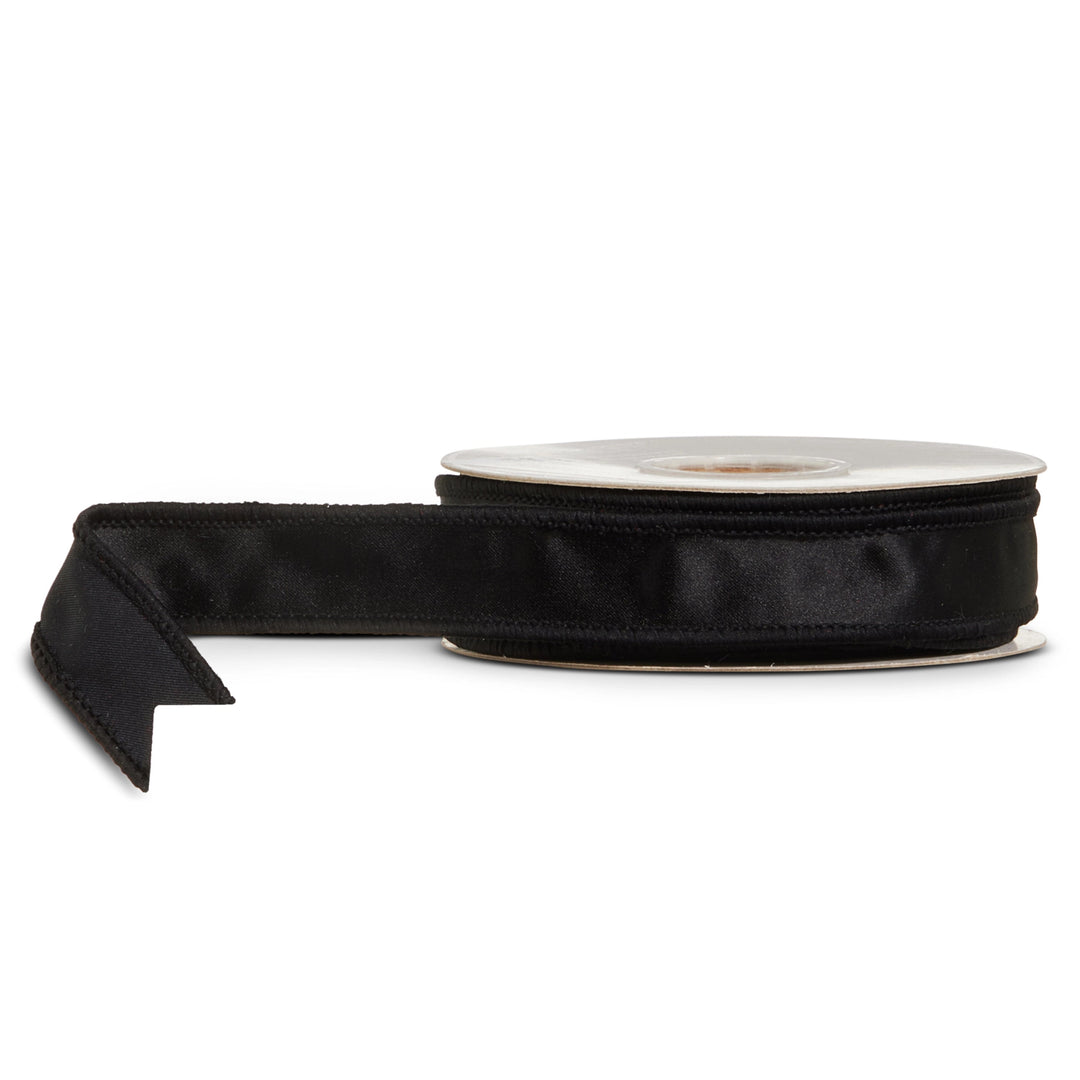 Black Satin Wired Ribbon