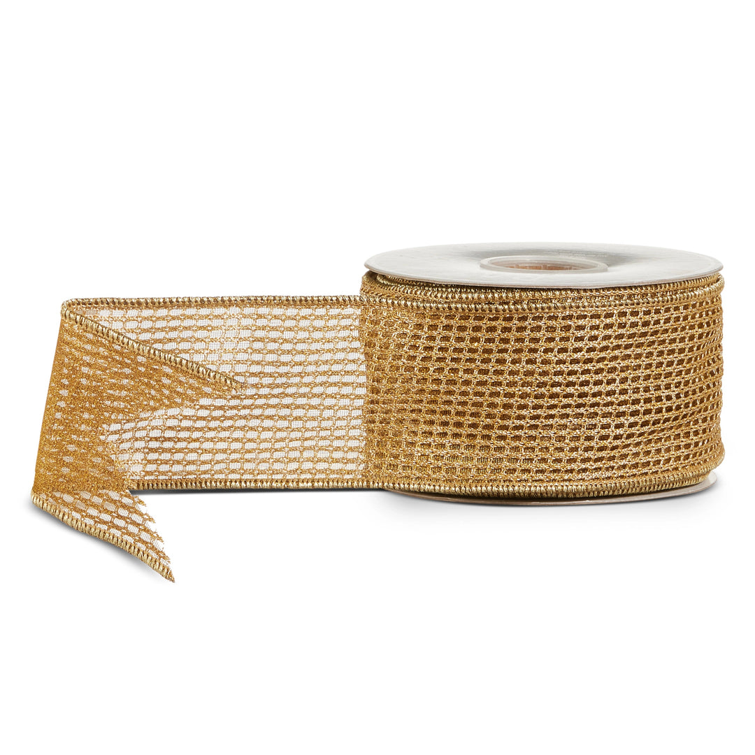 Gold Mesh Wired Ribbon