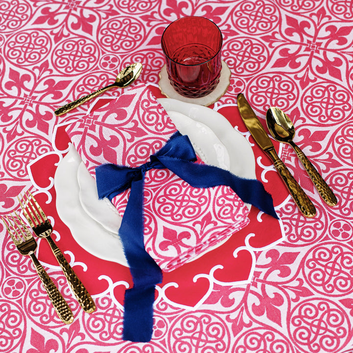 Damask Red Tablecloth