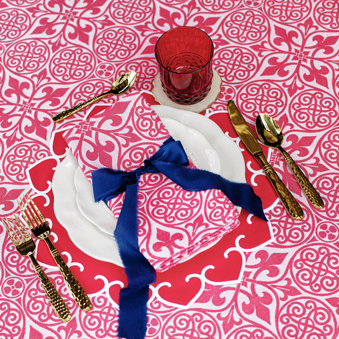 Damask Red Napkins - Set of 4