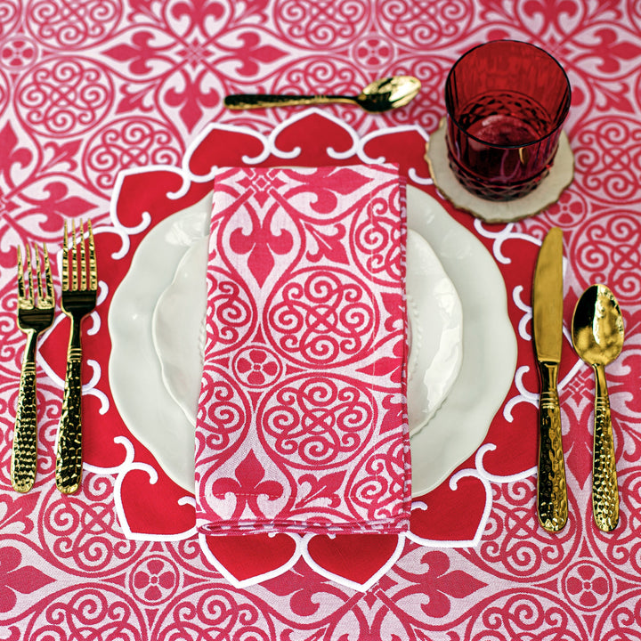 Damask Red Napkins - Set of 4