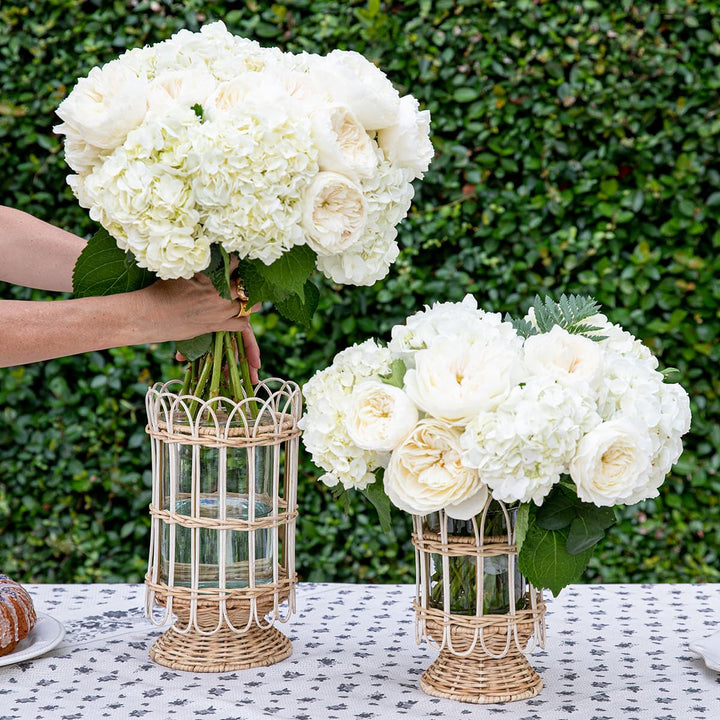 Provence Rattan 8.5" Hurricane - Whitewash