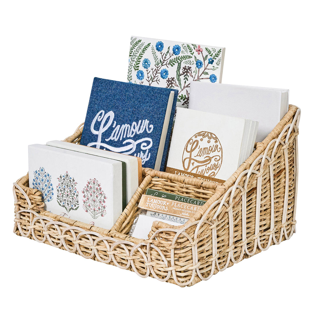 Provence Rattan Stationary Holder - Whitewash