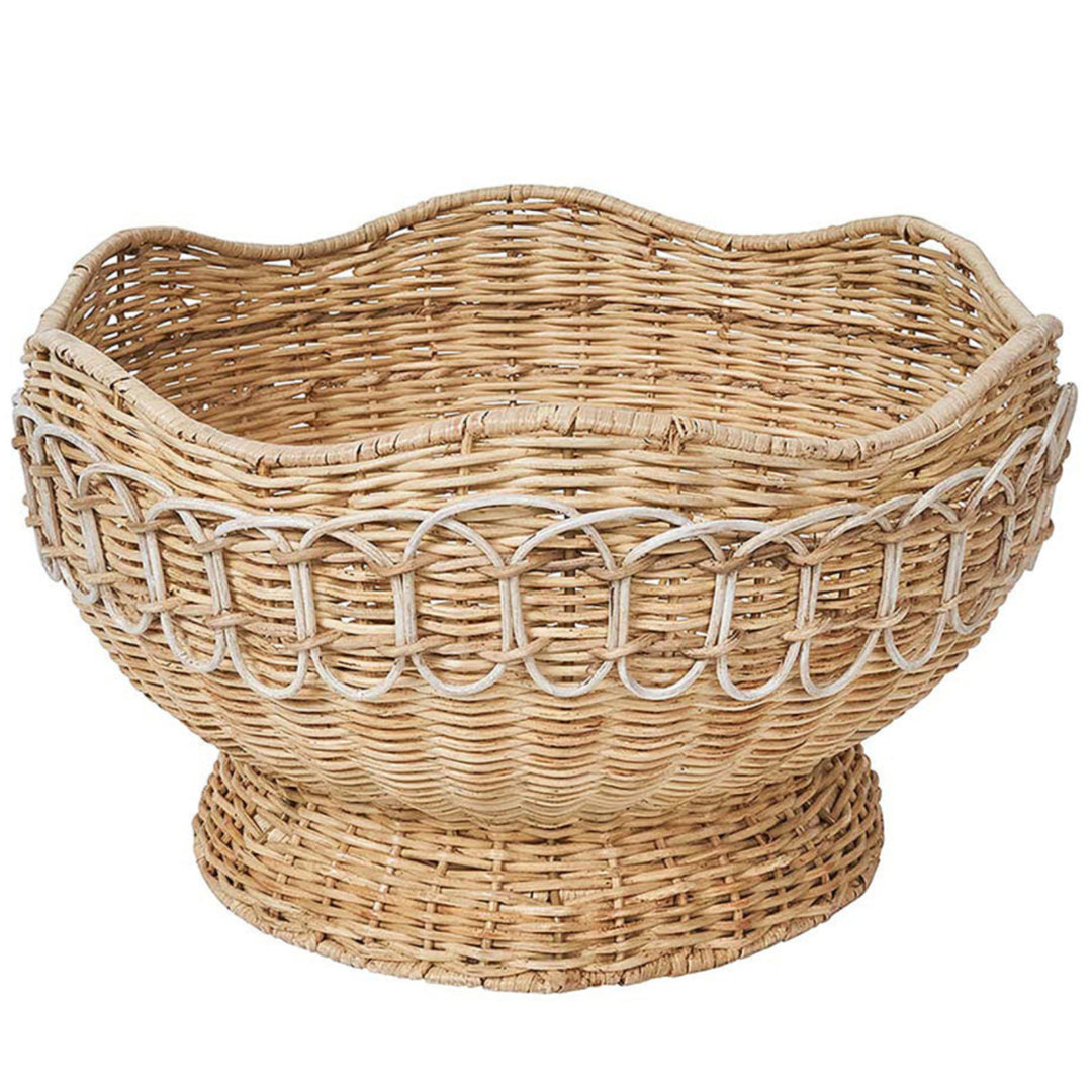 Provence Rattan 15" Bowl - Whitewash