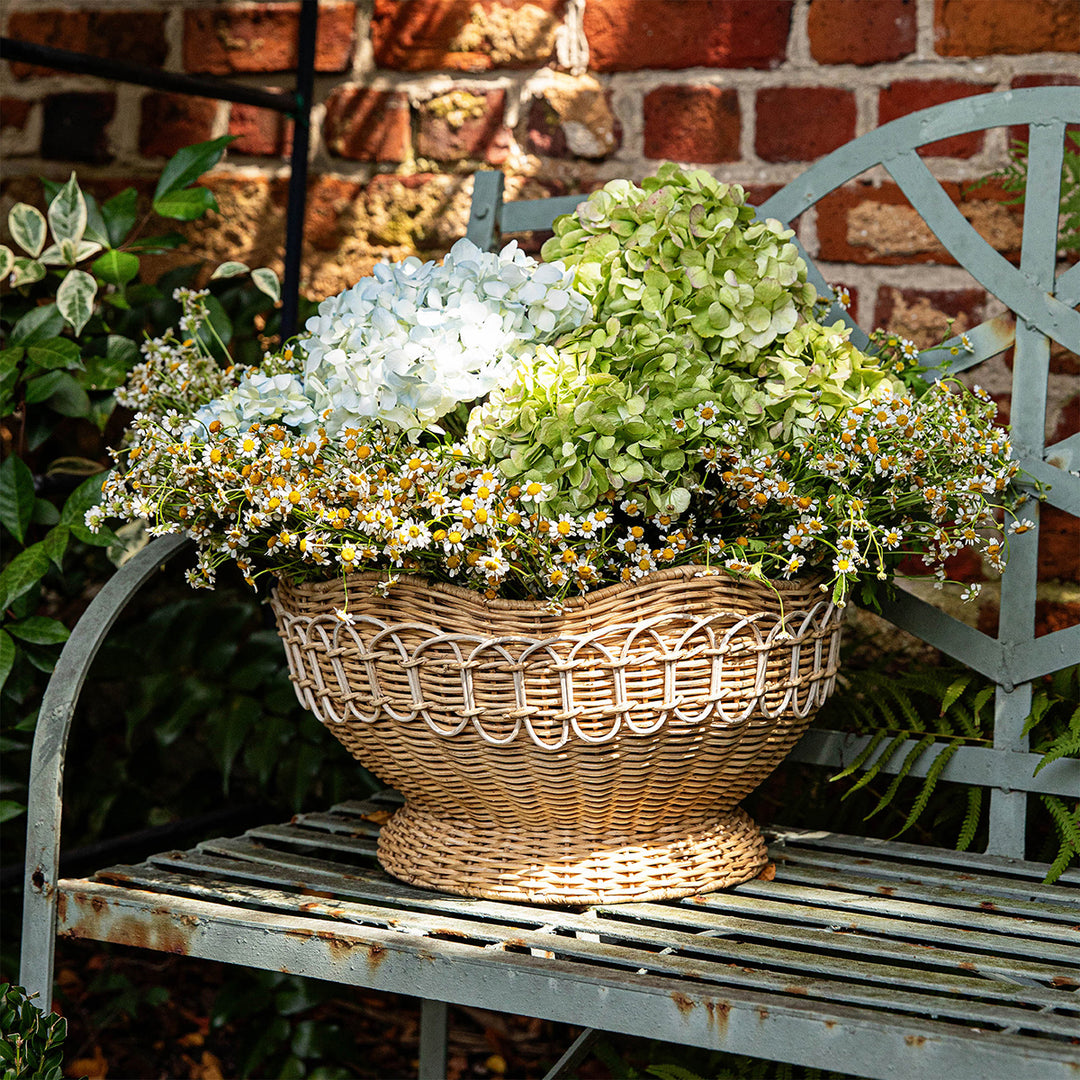 Provence Rattan 15" Bowl - Whitewash