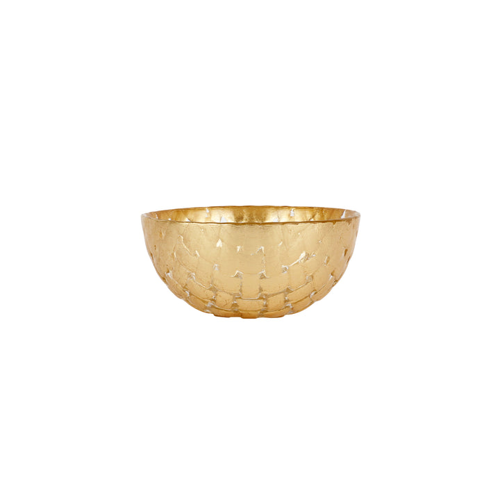 Rufolo Glass Gold Basketweave Dipping Bowl