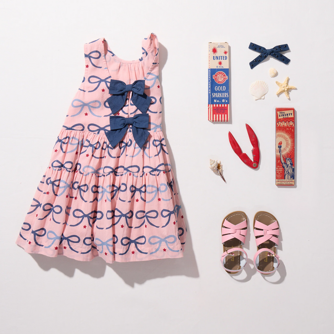 Girls Eloise Dress - Pink Bows