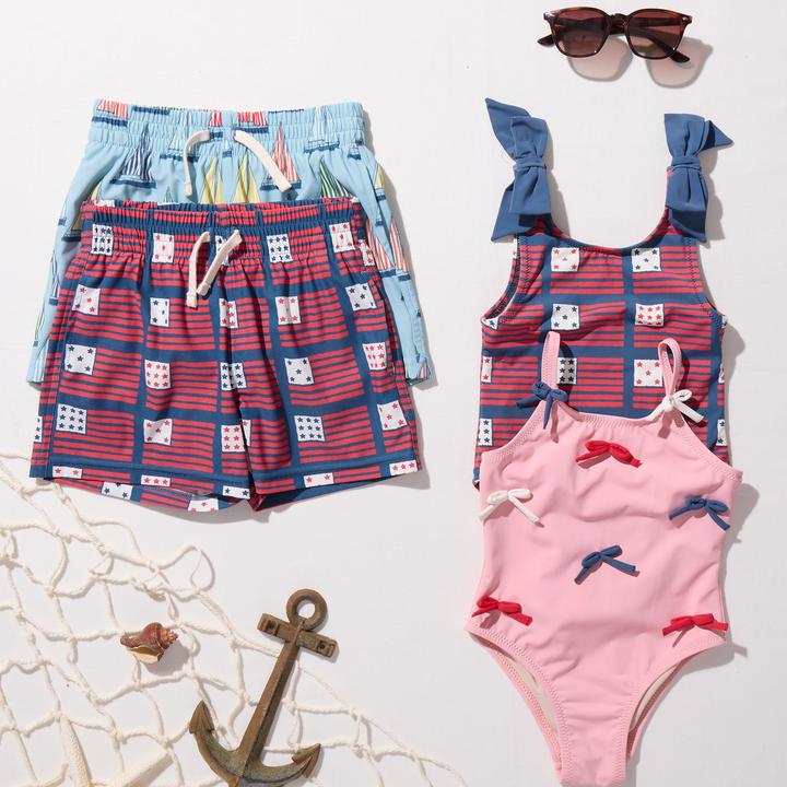 Girls Lottie Suit - Pink Bows