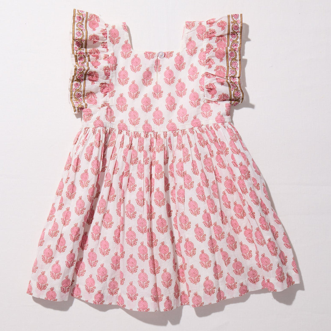 Girls Elsie Dress - Pink Dahlia Floral