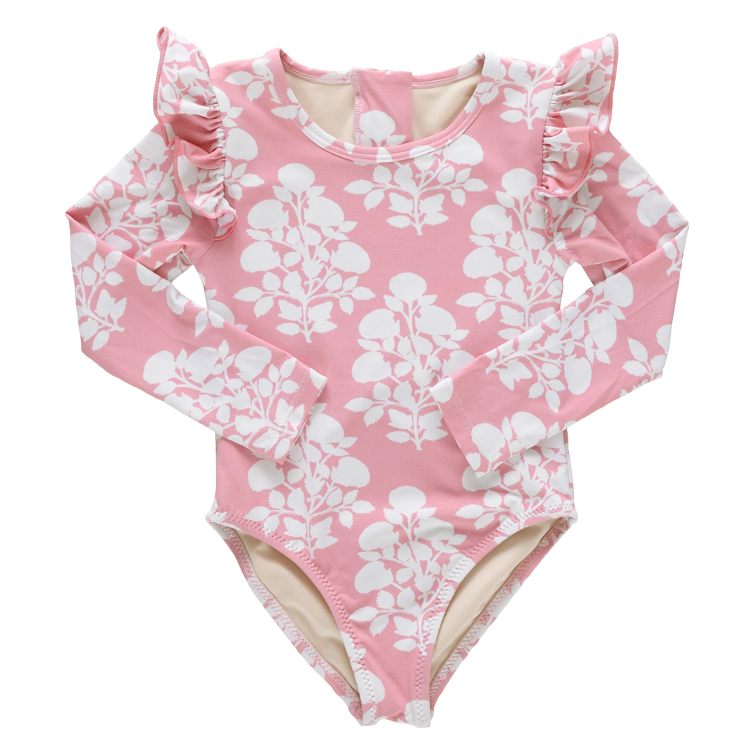 Girls Rachel Suit - Pink Bouquet Floral