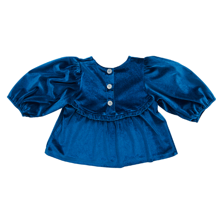Girls Velour Rowan Top - Midnight Blue