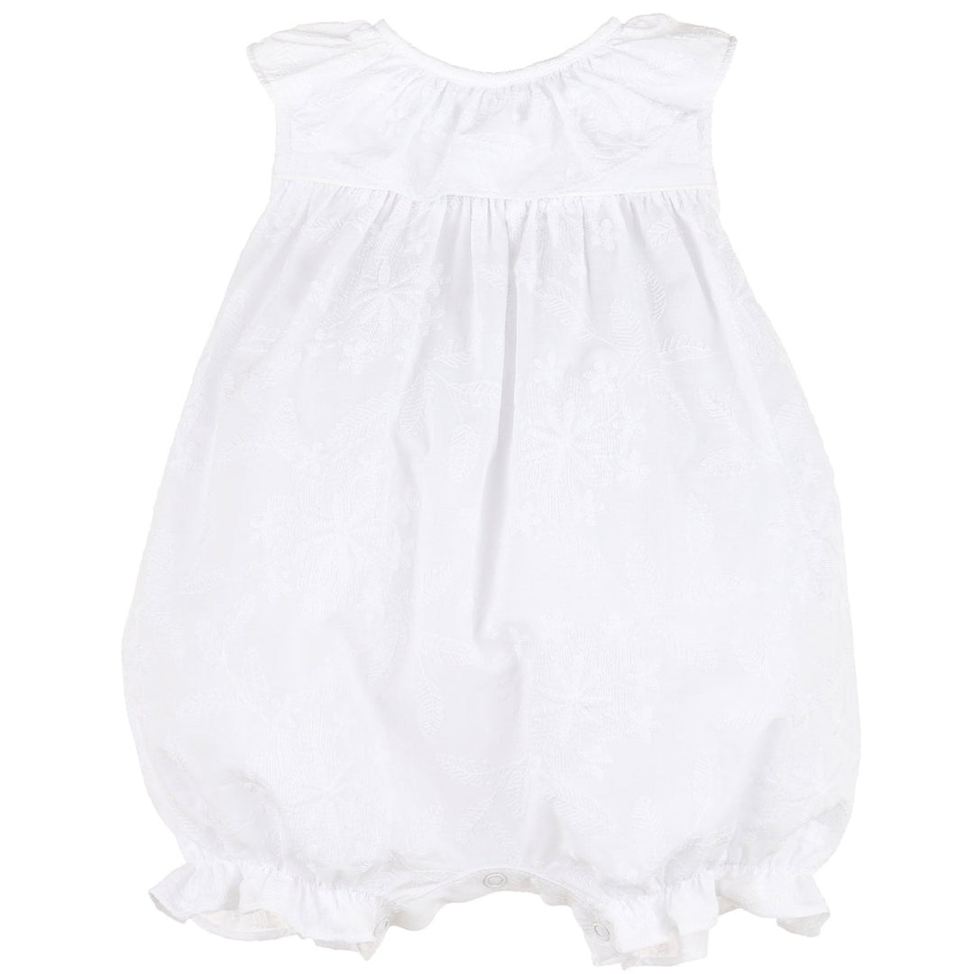 White On White Embroidered Bubble w/ Bow Back