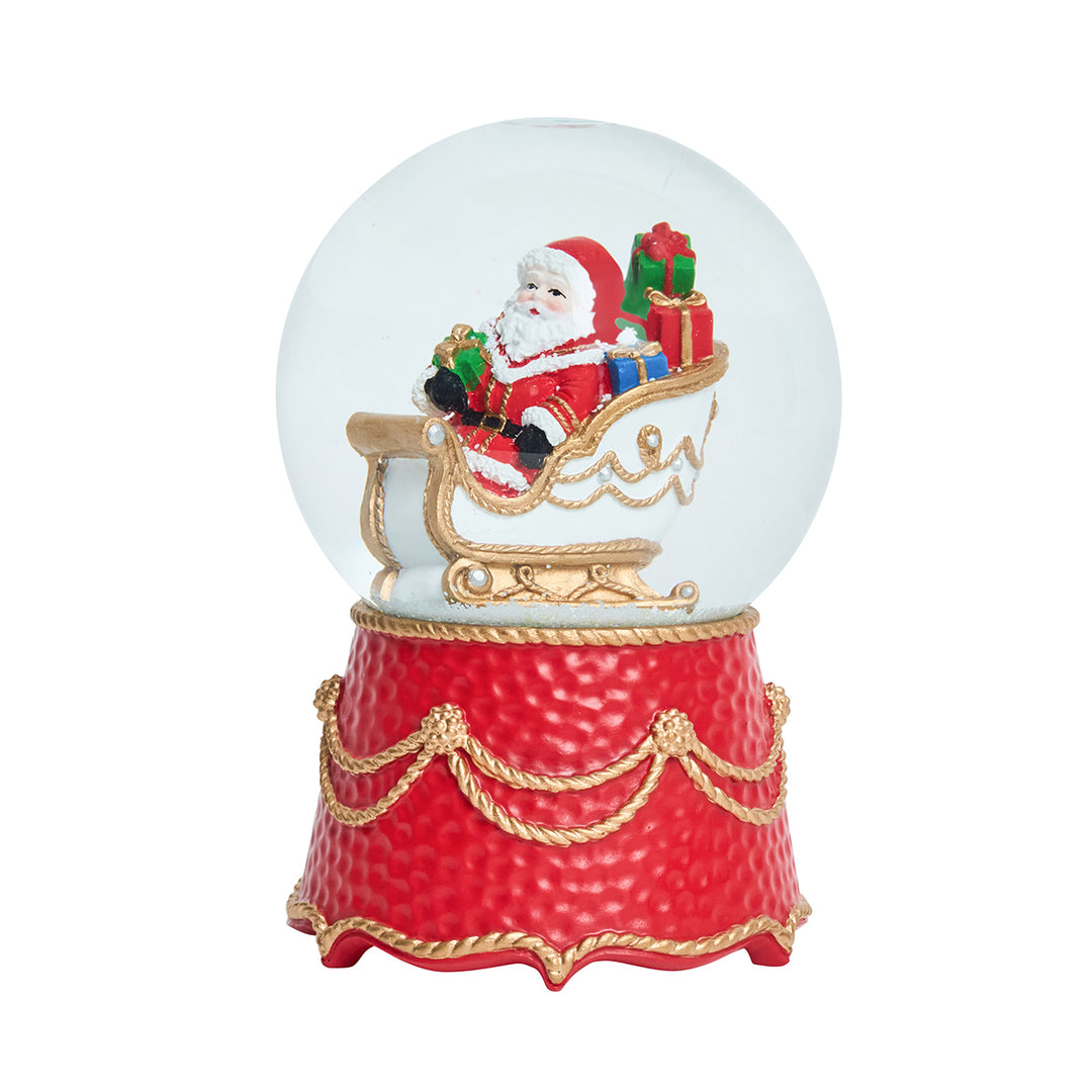 Berry &amp; Thread North Pole Santa in Sleigh Snow Globe