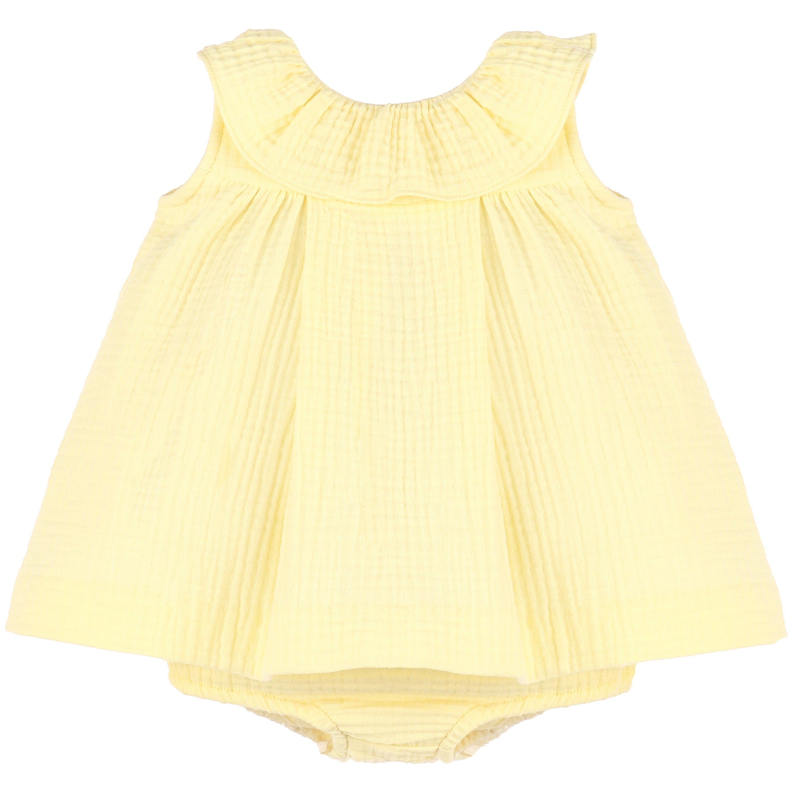 Yellow Cuddle Cotton 2-Piece Float Dress Set