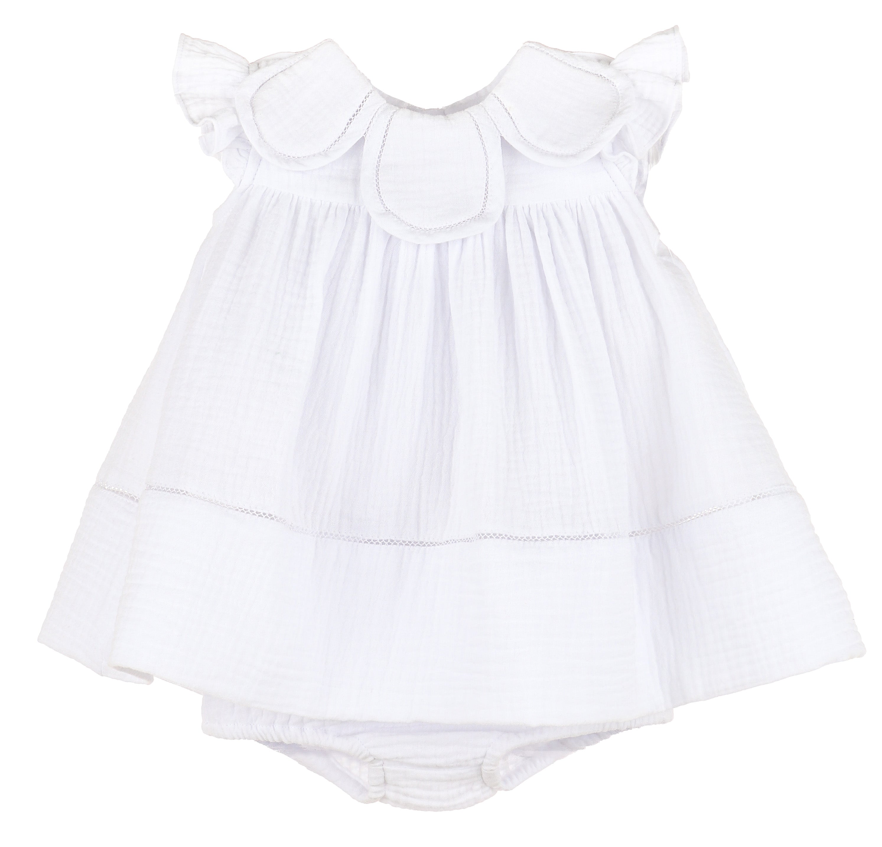 White Cuddle Cotton Petal Float Dress
