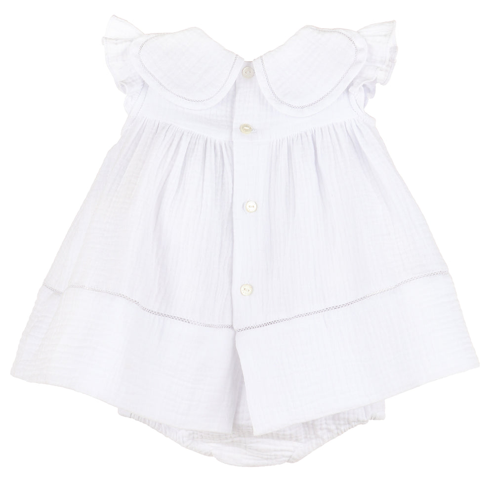 White Cuddle Cotton Petal Float Dress