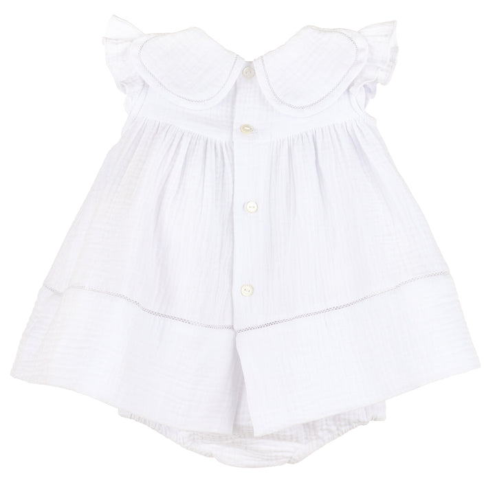 White Cuddle Cotton Petal Float Dress