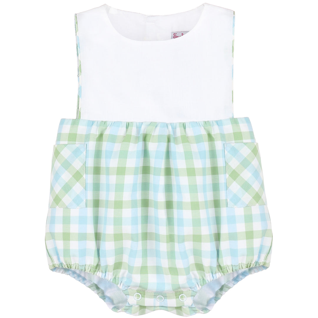 Blue & Green Pastel Plaid Pocket Bubble