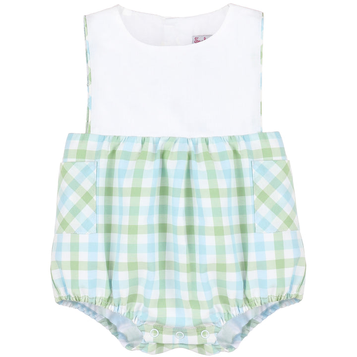 Blue & Green Pastel Plaid Pocket Bubble