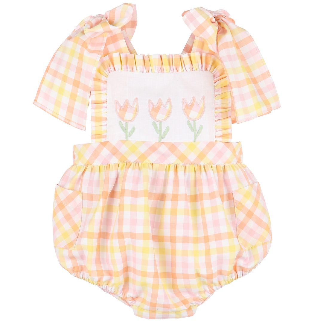 Pink & Yellow Pastel Plaid Sunsuit