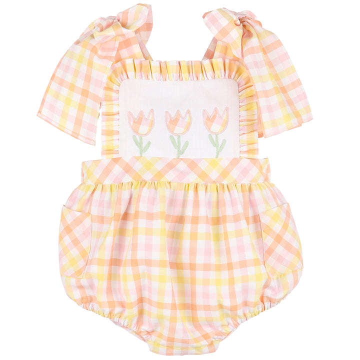 Pink & Yellow Pastel Plaid Sunsuit