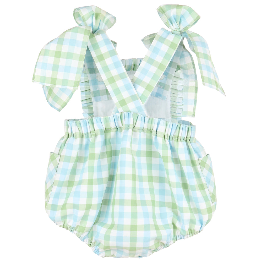 Blue & Green Pastel Plaid Sunsuit