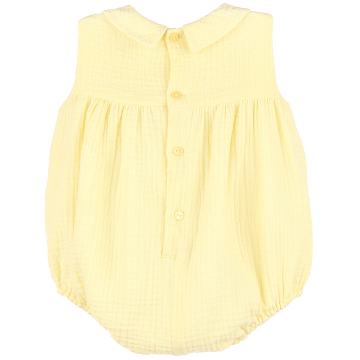 Yellow Cuddle Cotton Bubble w/ Embroidered Carrots