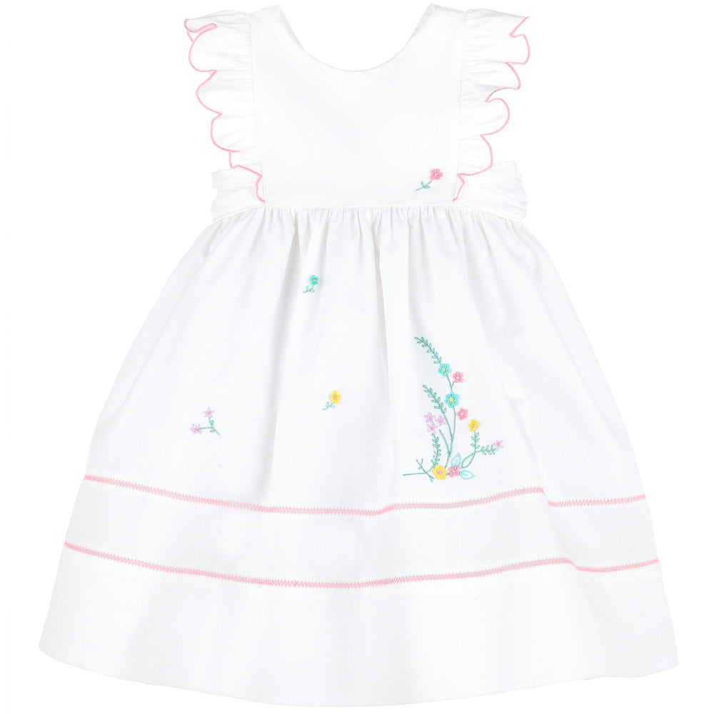 Girls White & Pink Broderie Dress K&K's Giving Tree
