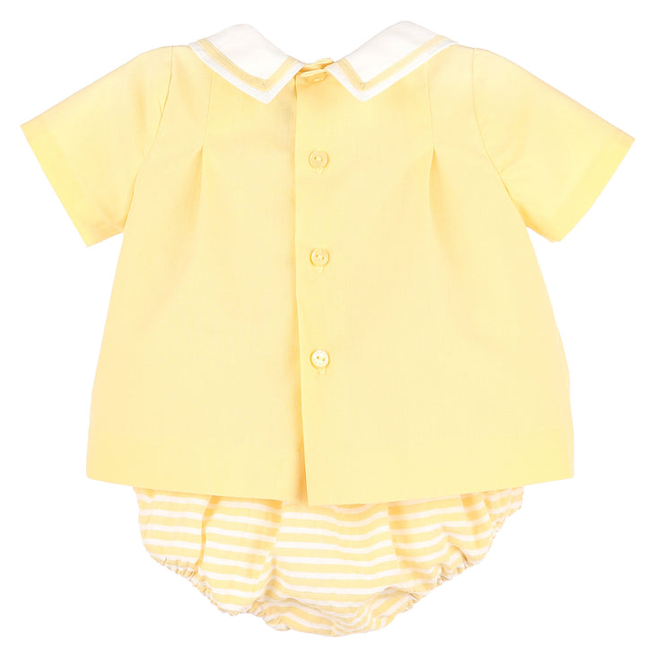 Yellow Sunny Top & Stripe Bloomer Set