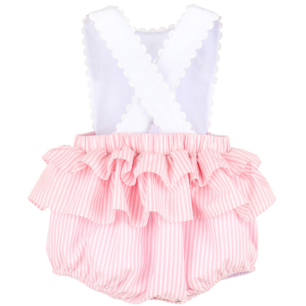 Pink & White Stripe Sip & See Sunsuit