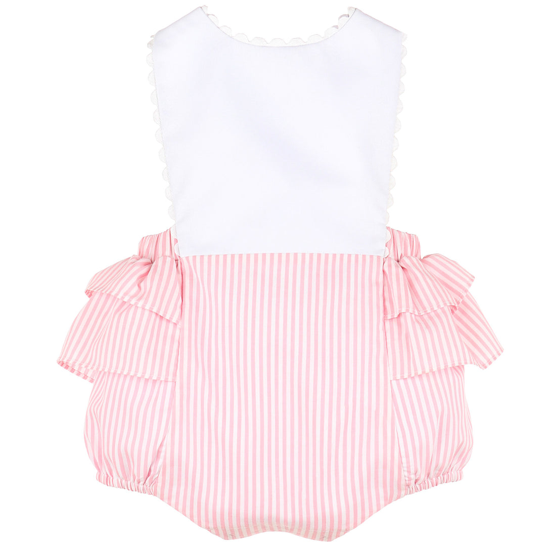 Pink & White Stripe Sip & See Sunsuit