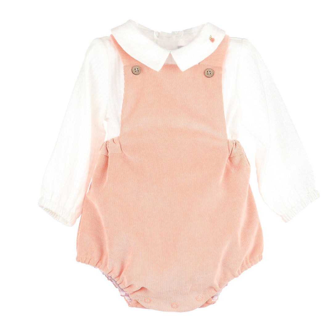 Boys Pumpkin Cord Overall Set