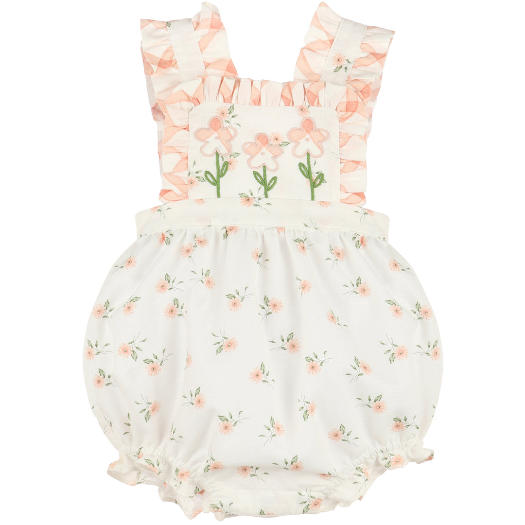 Orange WaterColor Flora Sunsuit