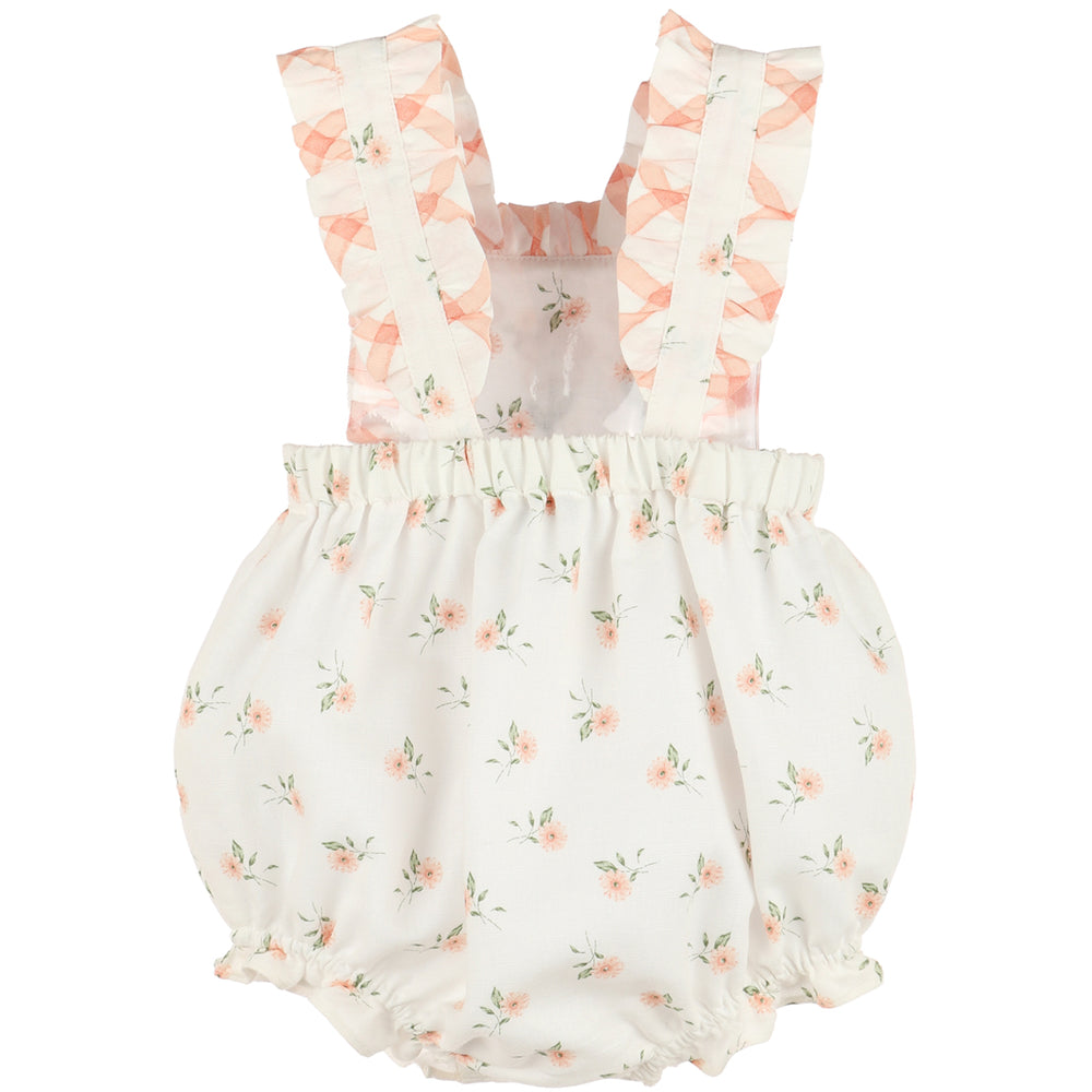 Orange WaterColor Flora Sunsuit