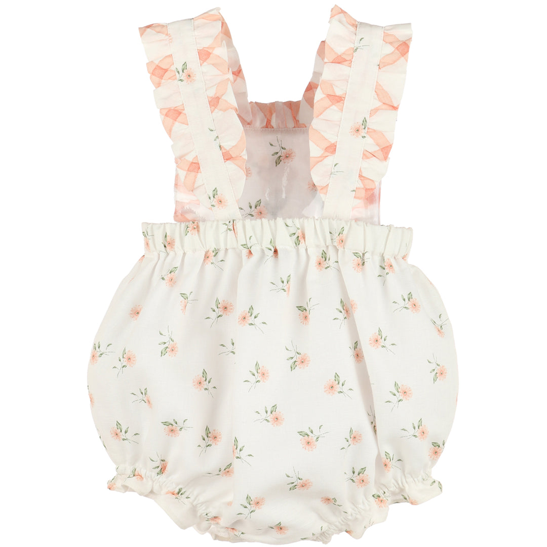 Orange WaterColor Flora Sunsuit