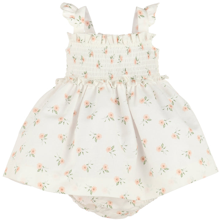 Orange WaterColor Flora Smock Sundress