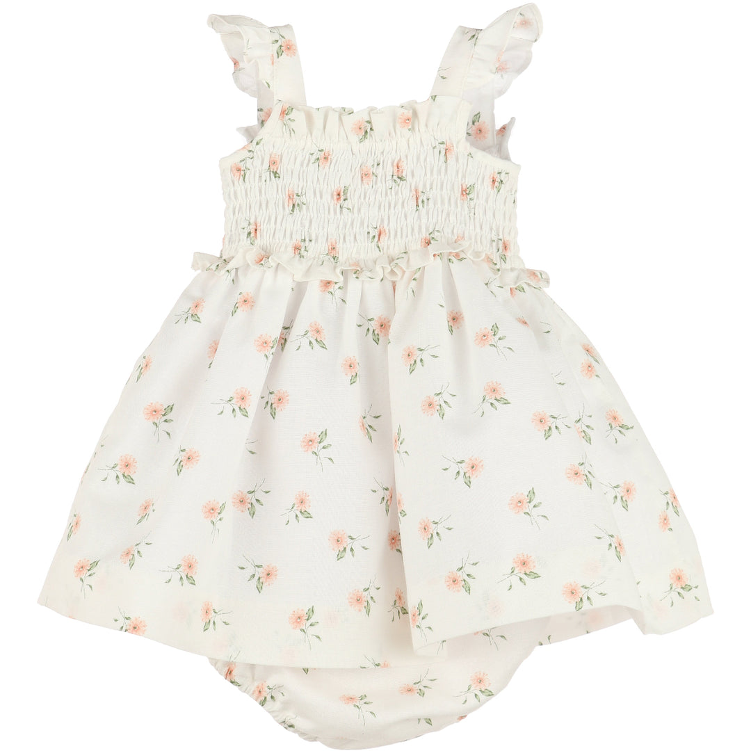 Orange WaterColor Flora Smock Sundress