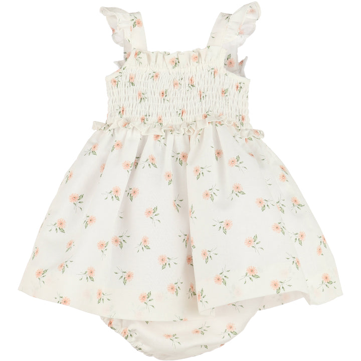 Orange WaterColor Flora Smock Sundress