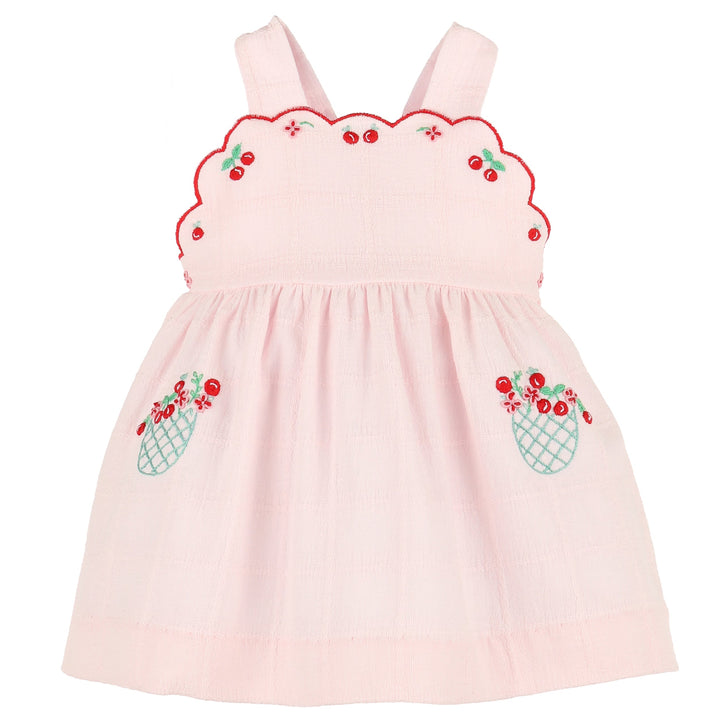 Cherries Pink Gauze Sundress