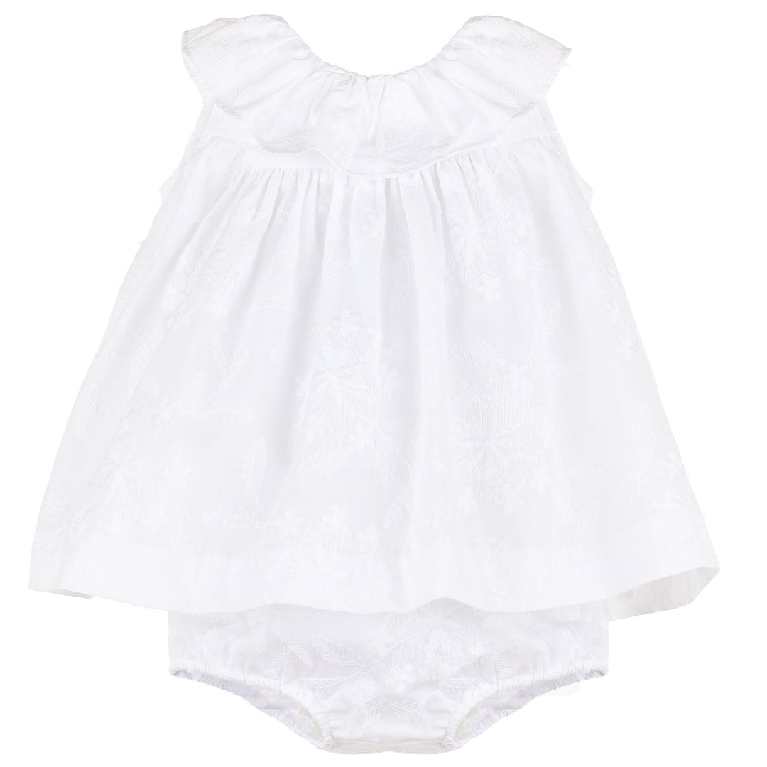 White Eyelet Ruffle Float Dress