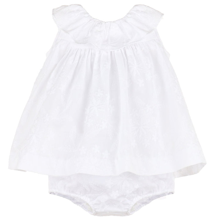 White Eyelet Ruffle Float Dress