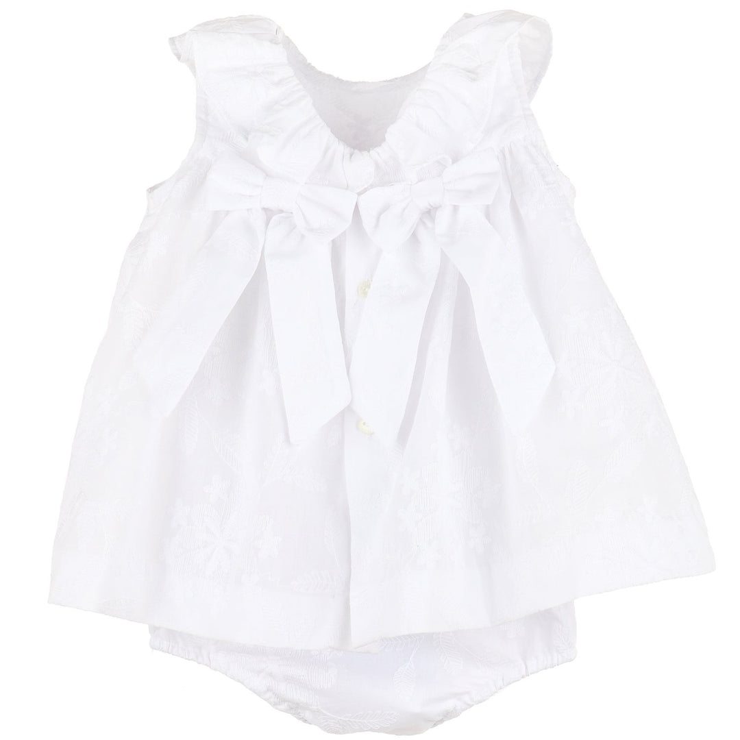 White Eyelet Ruffle Float Dress