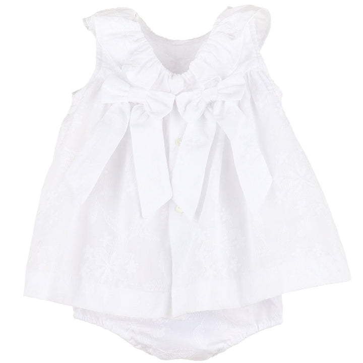 White Eyelet Ruffle Float Dress