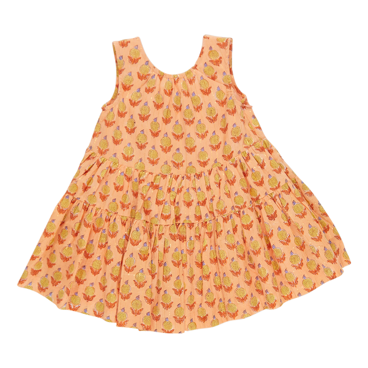 Girls Eloise Dress - Orange Dahlia