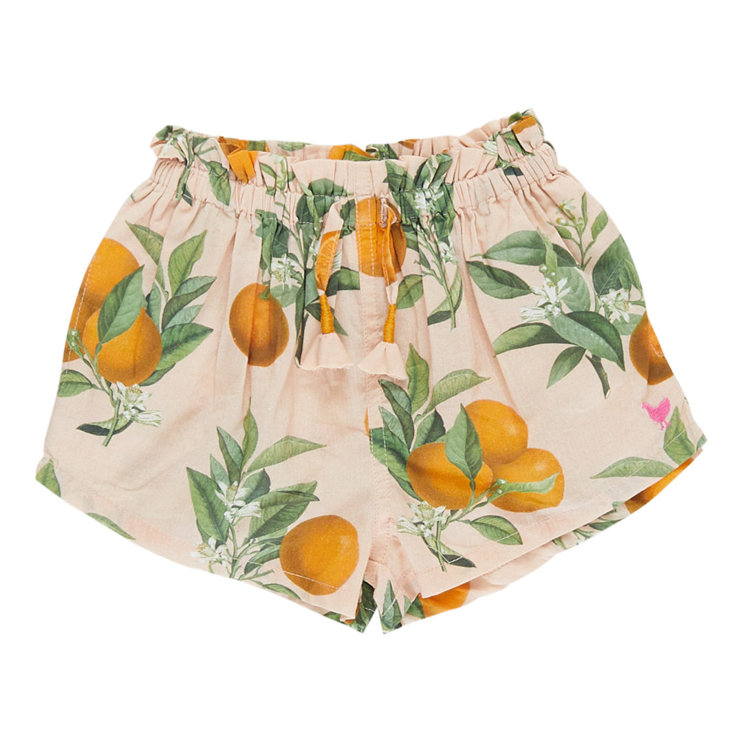 Girls Theodore Short - Pink Botanical Oranges