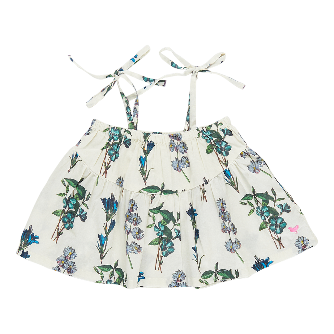 Girls Stella Top - Blue Botanical