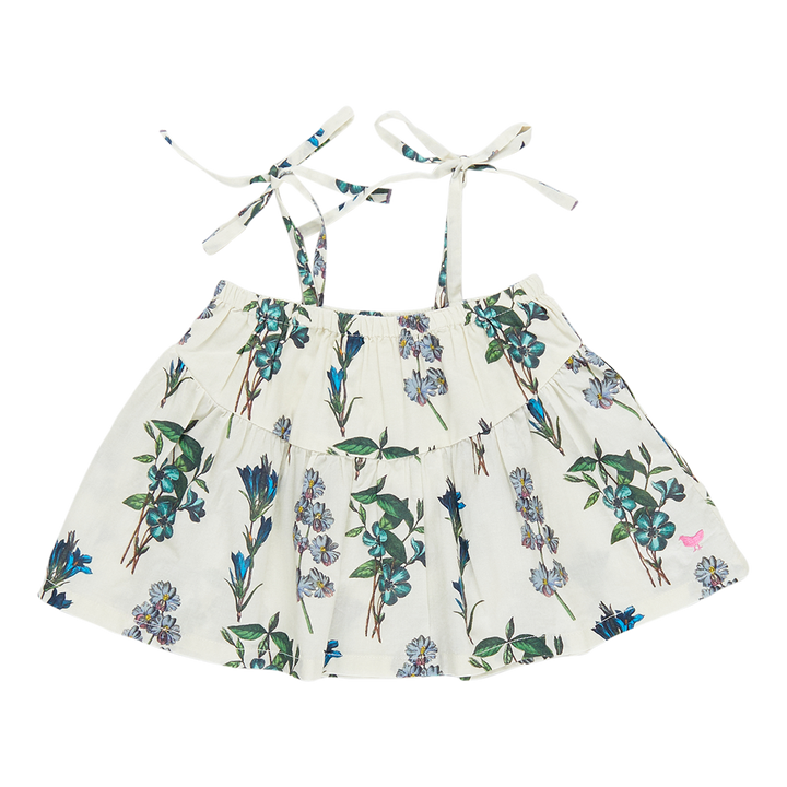 Girls Stella Top - Blue Botanical