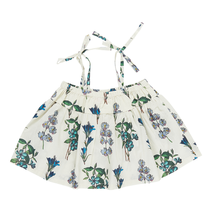 Girls Stella Top - Blue Botanical